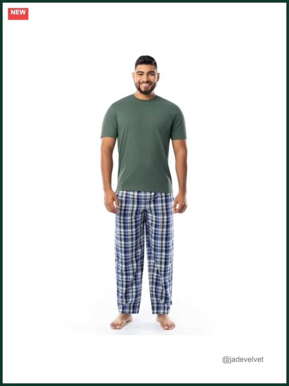 IZOD Men's Cotton Blend Pajama Set with Short Sleeve Top and Printed Pants